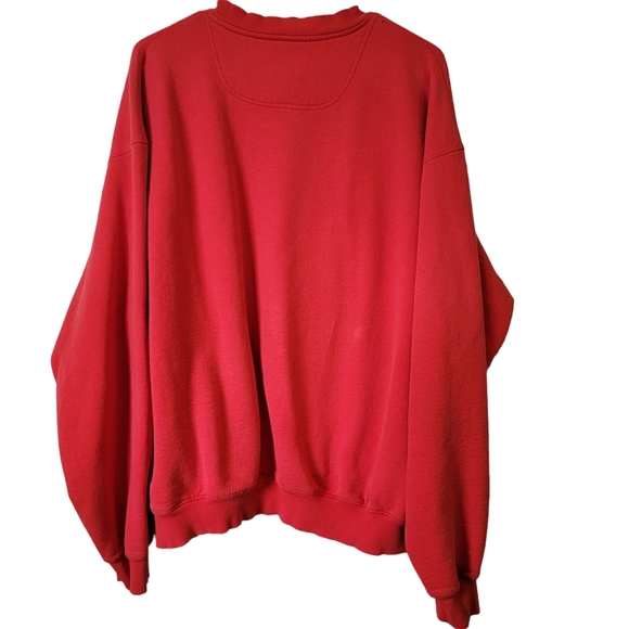 Champion Sweatshirt  early 2000s thick red with navy logo fits like xl - Picture 2 of 5